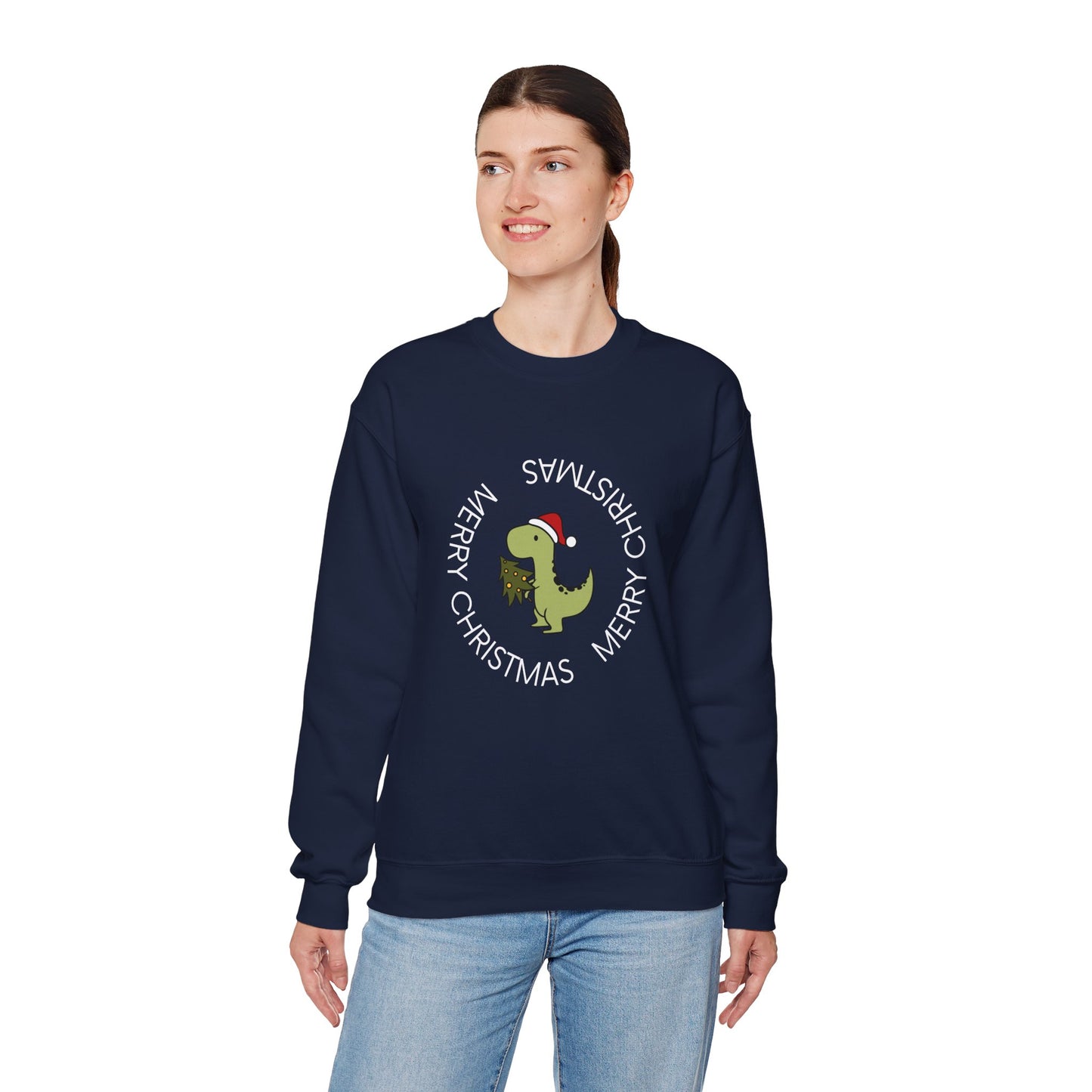 Dino-Merry Christmas 🎄🦖🎅 Unisex Heavy Blend Crewneck Sweatshirt