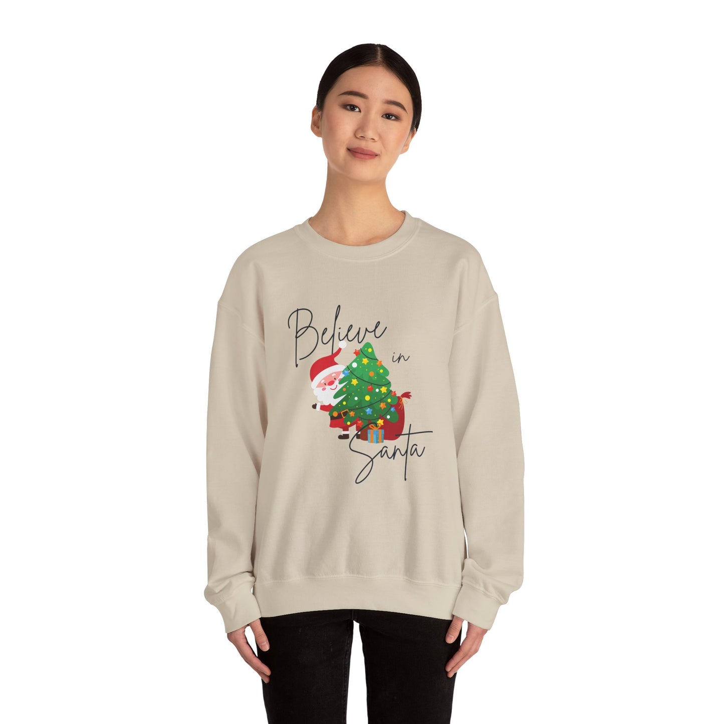 Unisex Heavy Blend Crewneck Sweatshirt Believe In Santa 🎅🎄✨