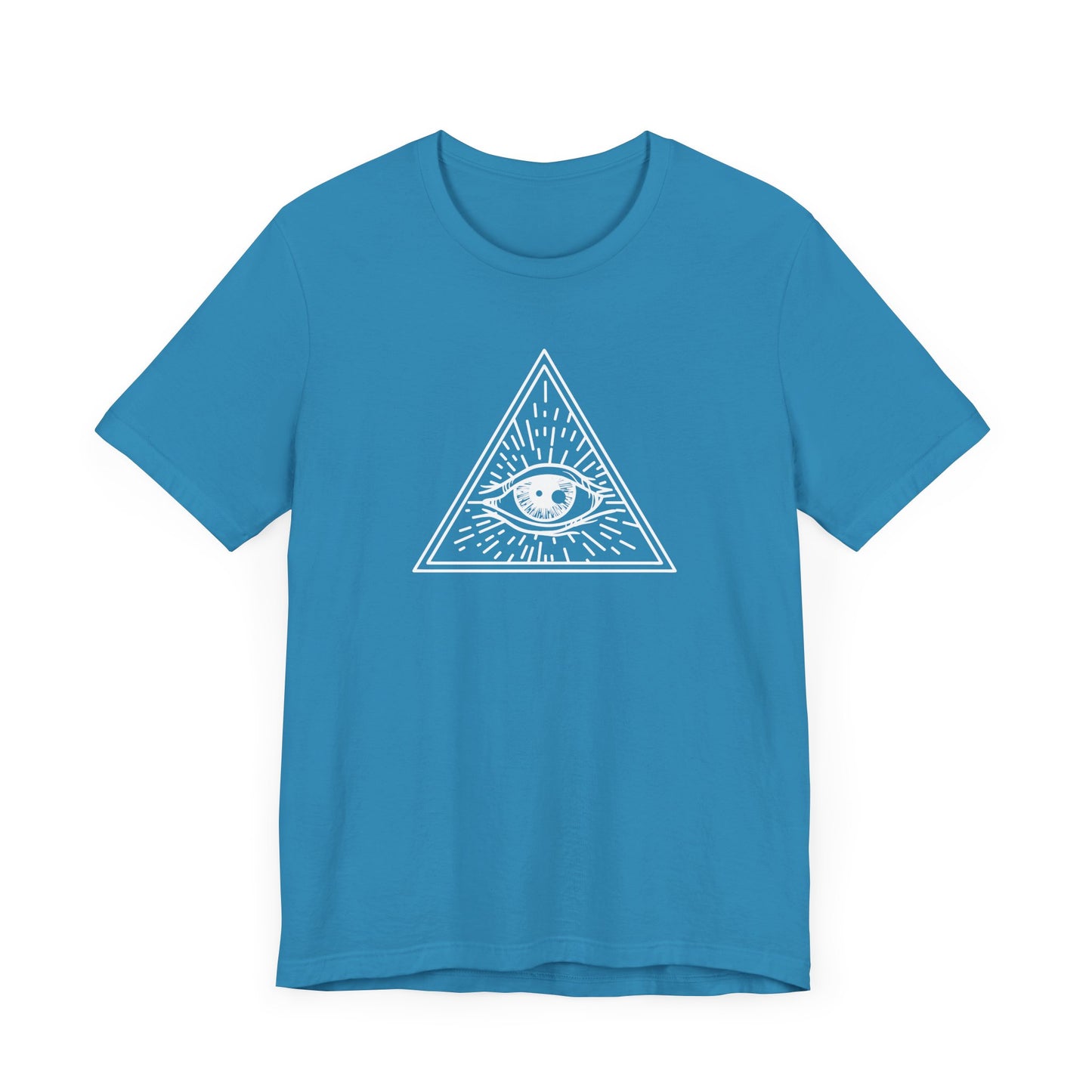 Unisex Jersey Short Sleeve Tee "Eye of Providence" All Seeing Eye White Print