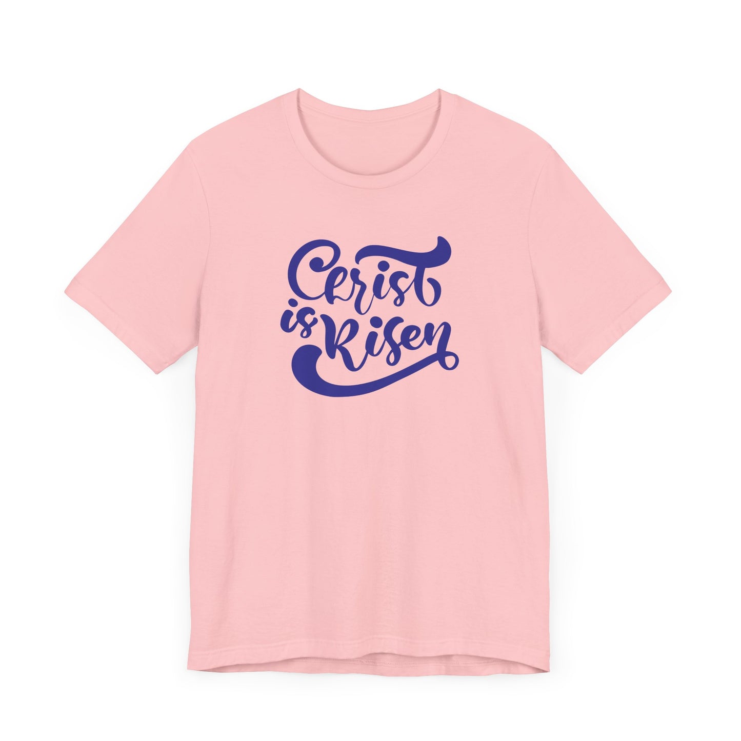 Unisex Jersey Short Sleeve Tee Easter 'Christ is Risen' Navy Print