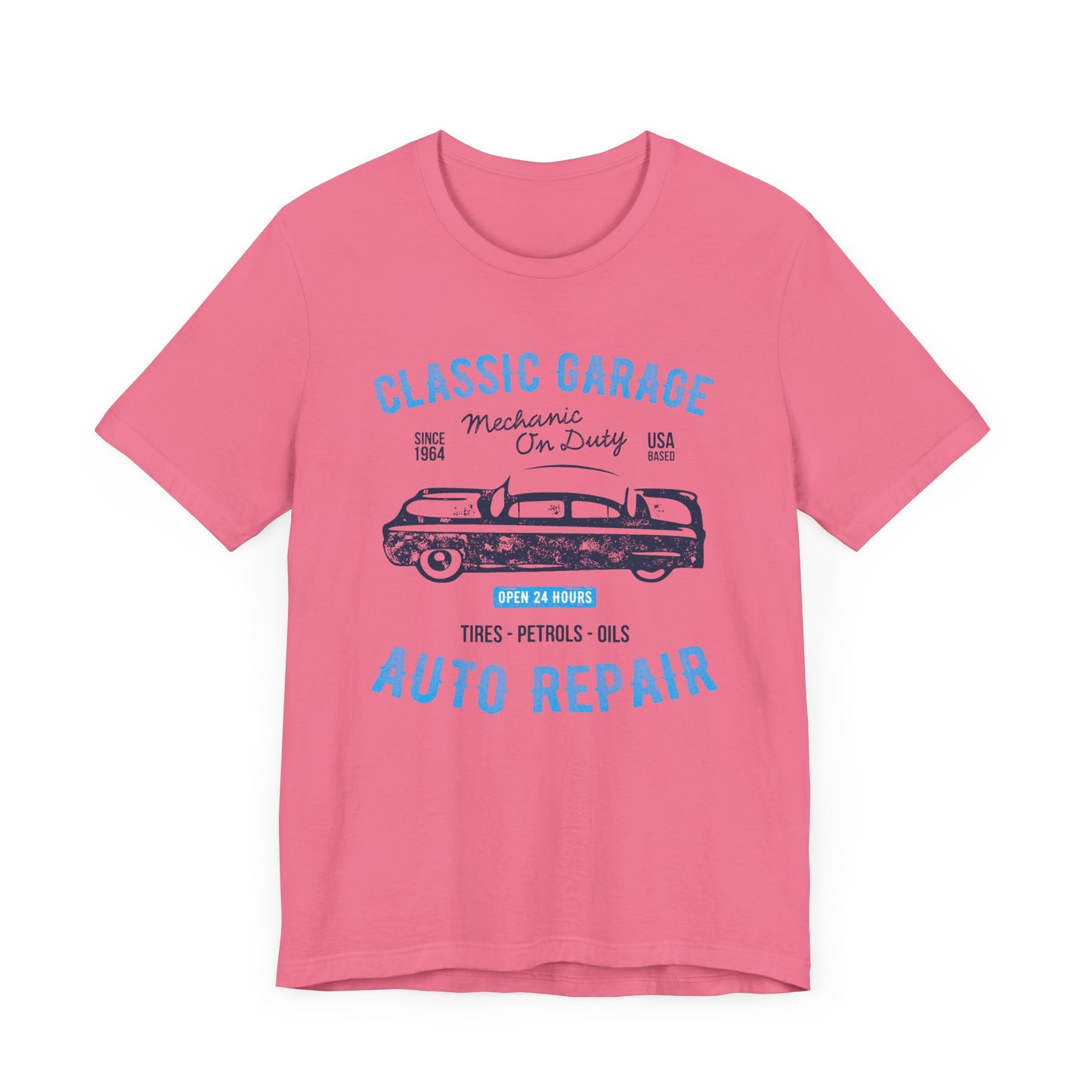 Unisex Jersey Short Sleeve Tee Classic Garage Auto Repair Blue Print