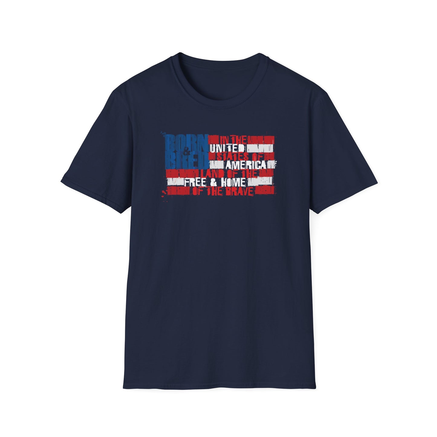 Born & Bred In The USA Unisex Softstyle T-Shirt