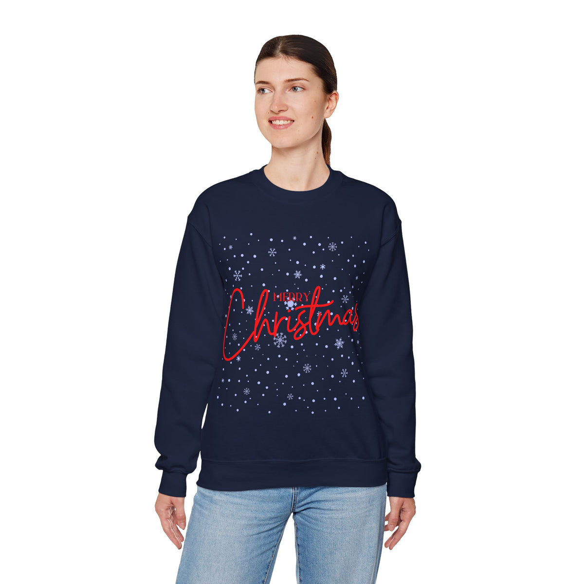 Merry Christmas Snowflakes ❄️🎄✨ Unisex Heavy Blend Crewneck Sweatshirt