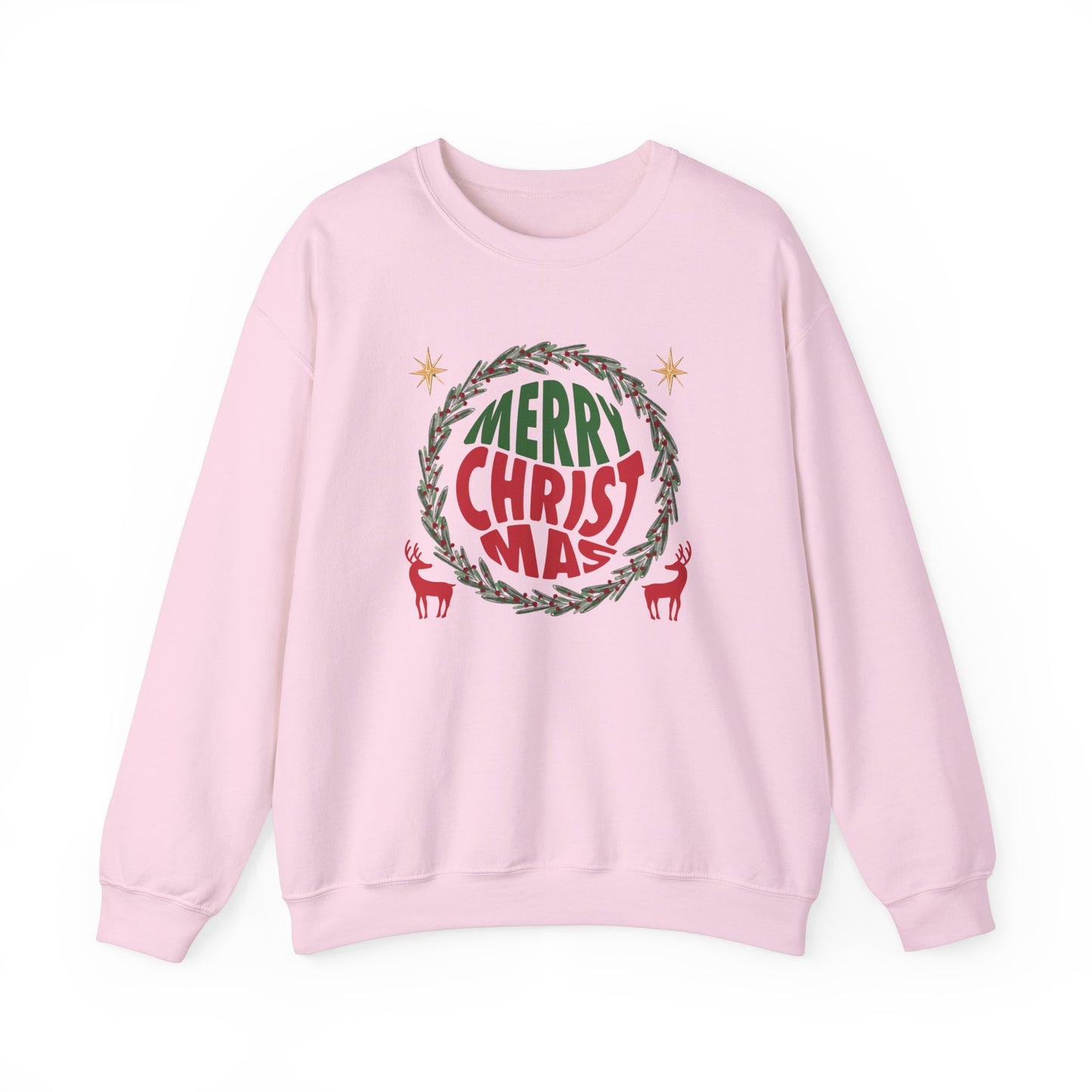 Unisex Heavy Blend Crewneck Sweatshirt Merry Christmas Wreath Design 🎄✨