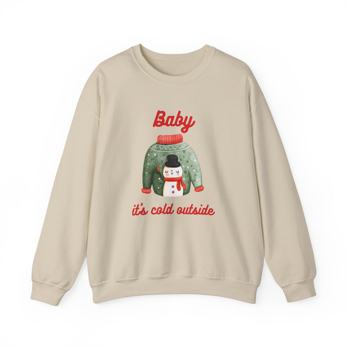 Unisex Heavy Blend Crewneck Sweatshirt Baby It's Cold Outside Snowman 🎄❄️❤️