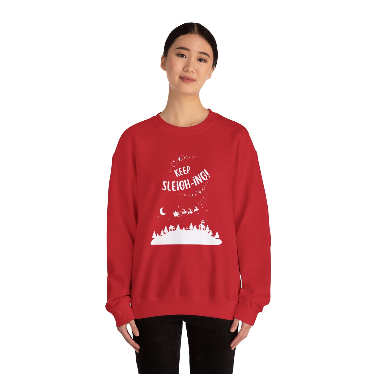 Unisex Heavy Blend Crewneck Sweatshirt Keep Sleighing 🎅✨