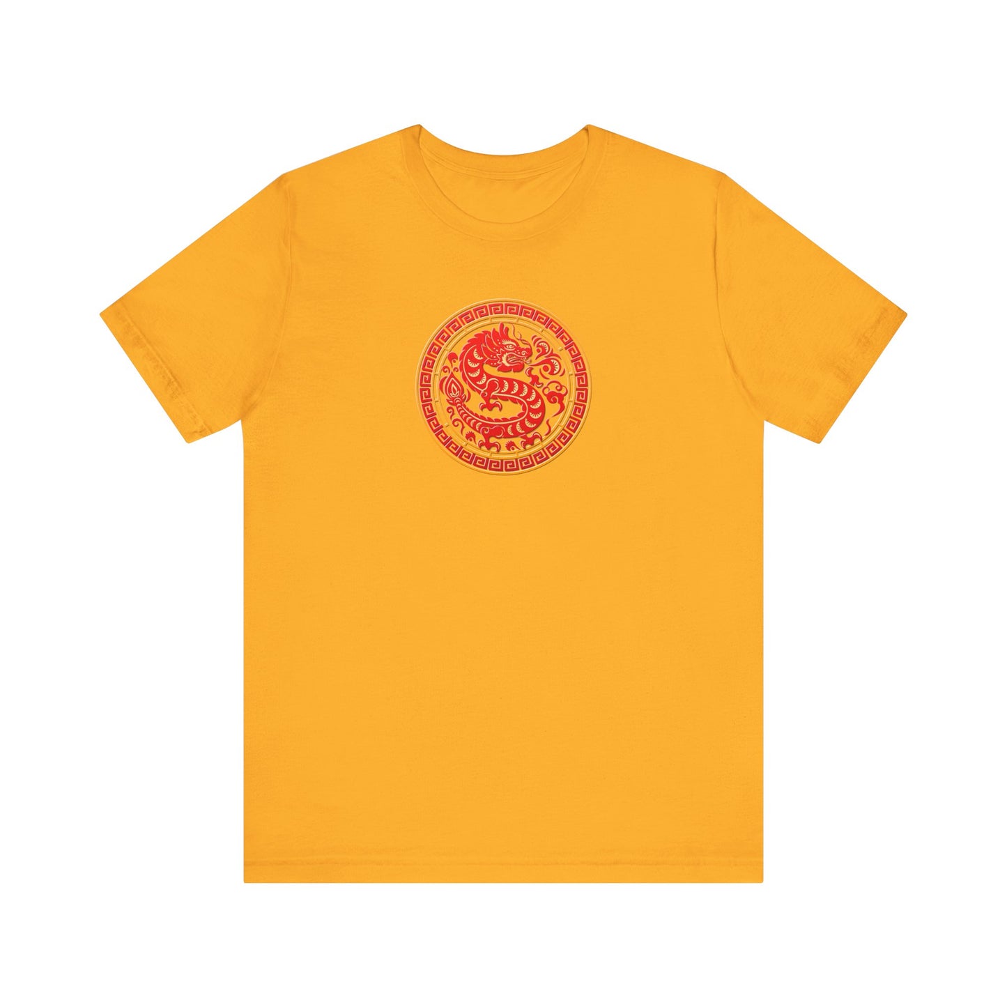 Unisex Jersey Short Sleeve Tee Dragon Magic Chinese New Year Red & Yellow