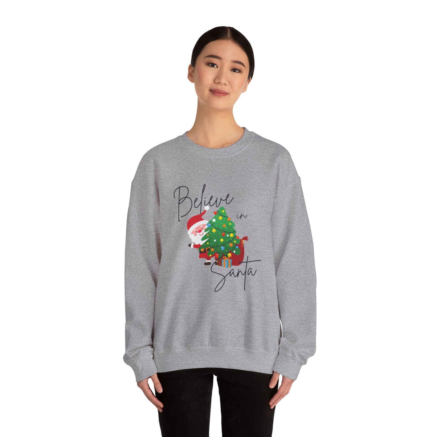 Unisex Heavy Blend Crewneck Sweatshirt Believe In Santa 🎅🎄✨