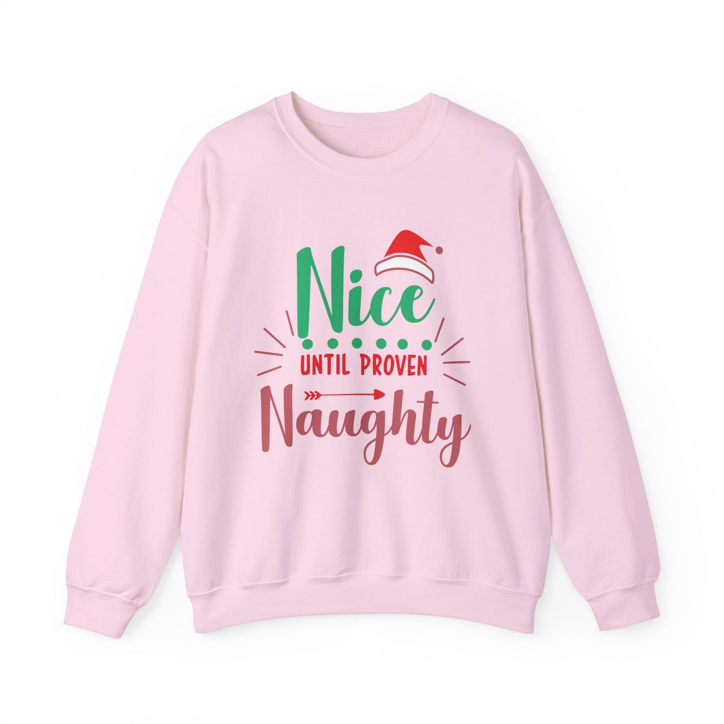 Unisex Heavy Blend Crewneck Sweatshirt Nice Until Proven Naughty 🎄😈✨