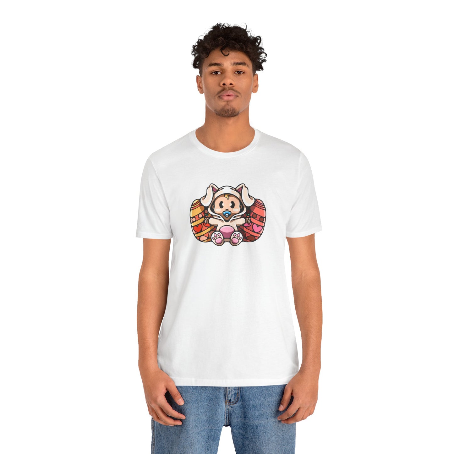Adorable Baby In Easter Bunny Outfit Unisex Jersey Short Sleeve Tee