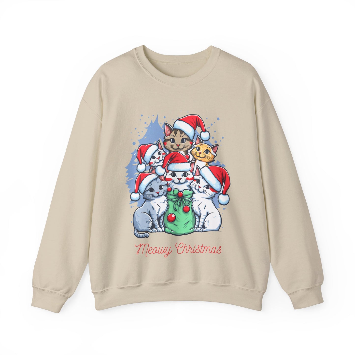 Unisex Heavy Blend Crewneck Sweatshirt Meowy Christmas 🎅🐾✨