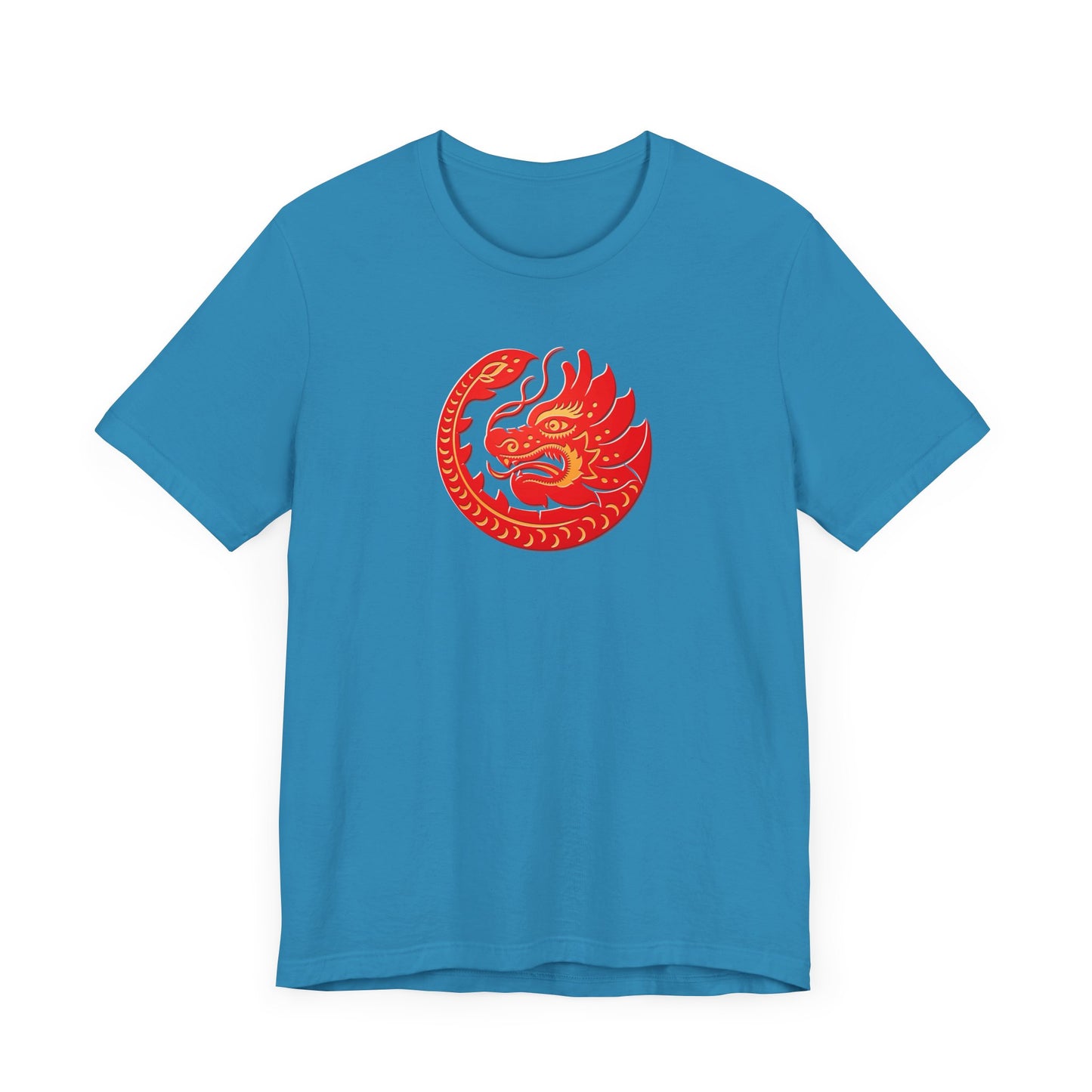 Unisex Jersey Short Sleeve Tee Dragon Magic Chinese New Year Red & Yellow