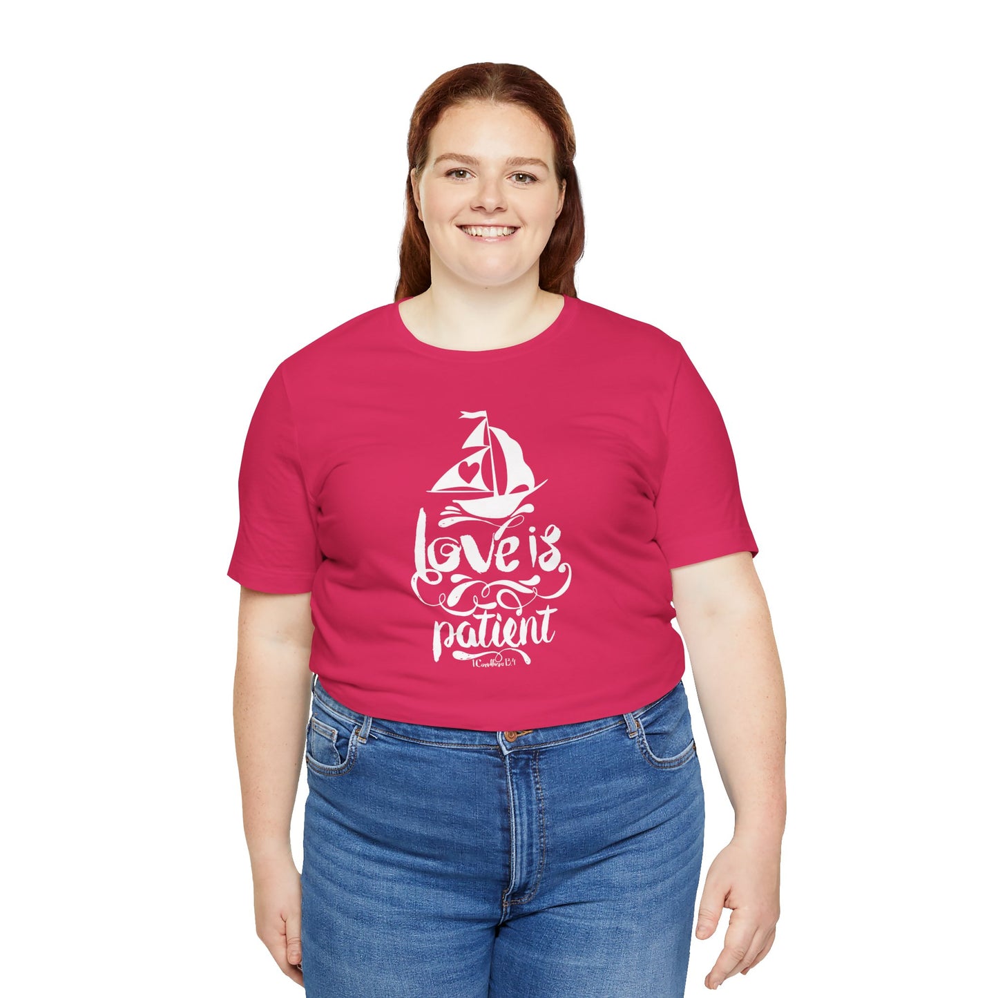 Love Is Patient Corinthians 13:4 Unisex Jersey Short Sleeve Tee
