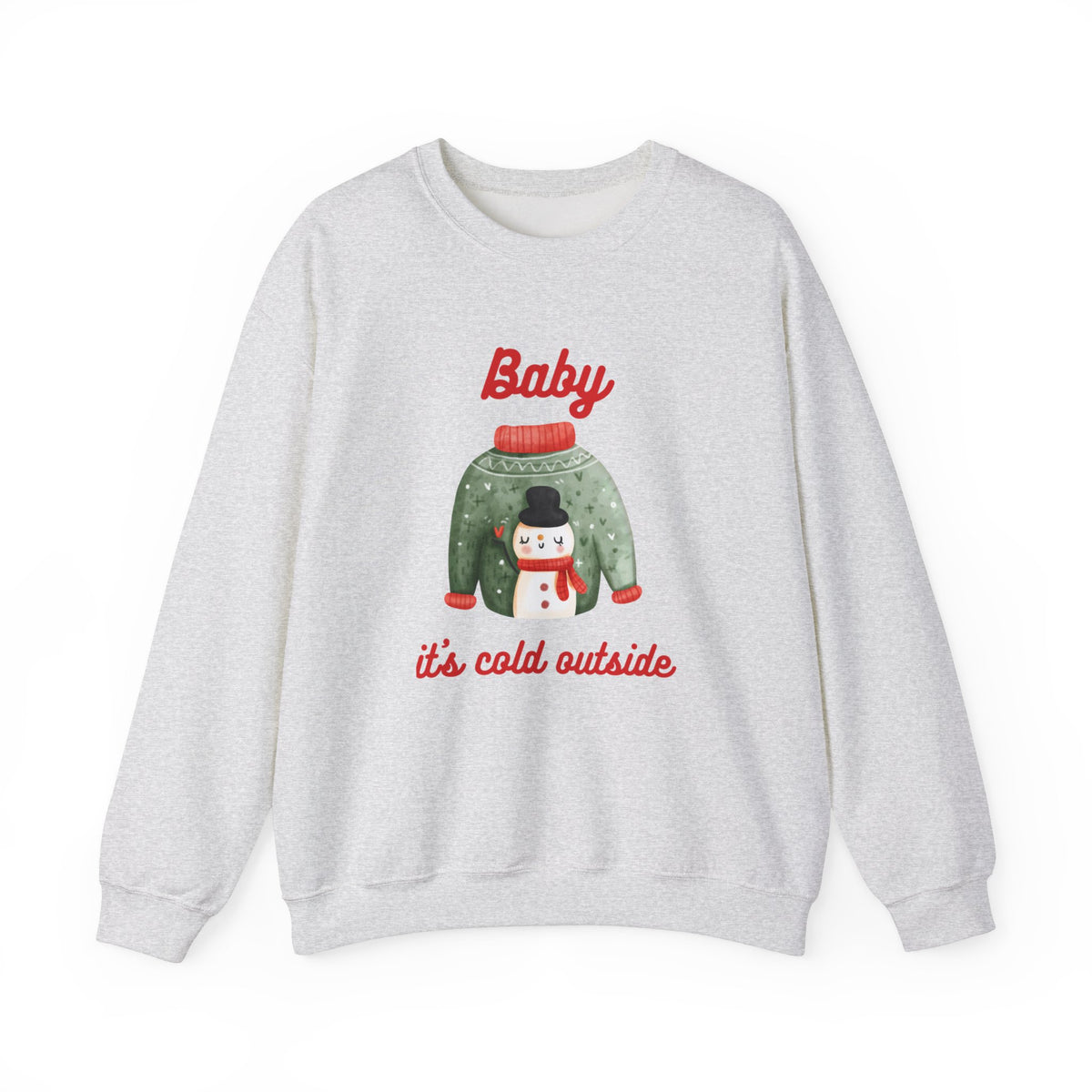 Unisex Heavy Blend Crewneck Sweatshirt Baby It's Cold Outside Snowman 🎄❄️❤️