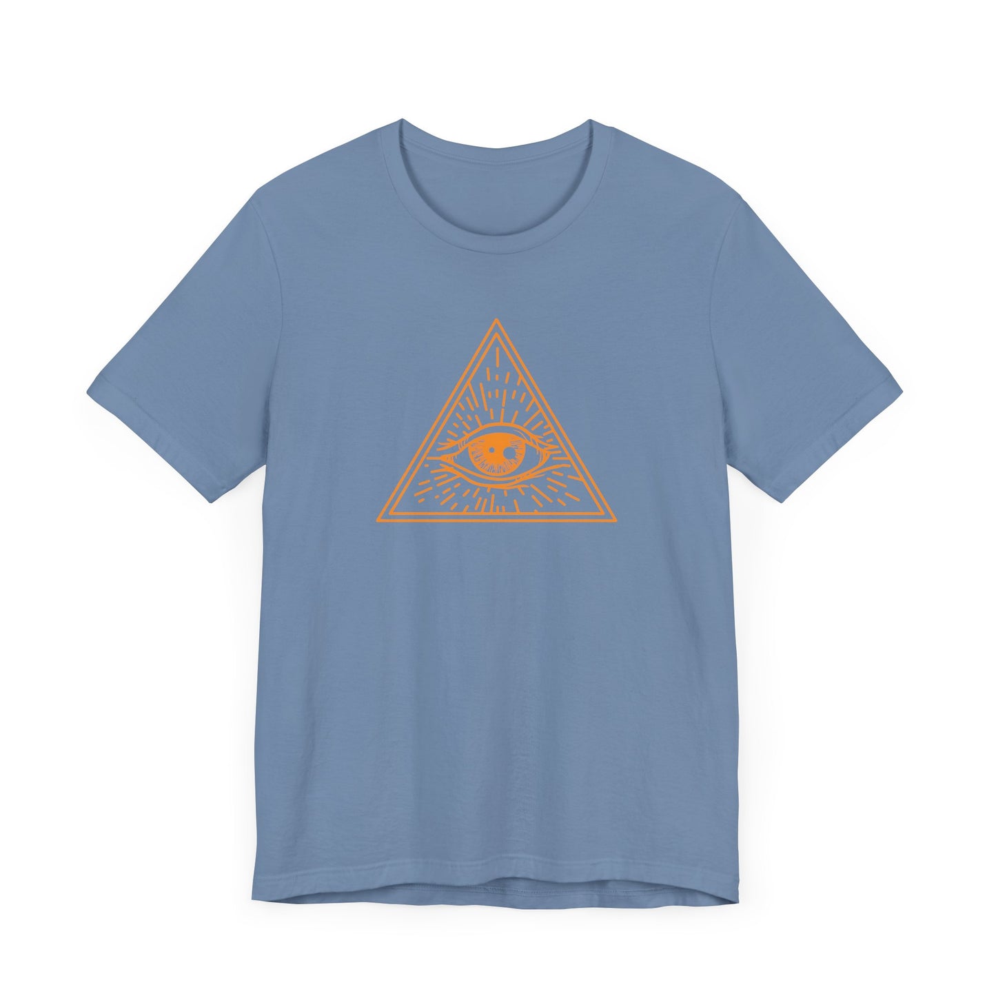 Unisex Jersey Short Sleeve Tee "Eye of Providence" All Seeing Eye Orange Print