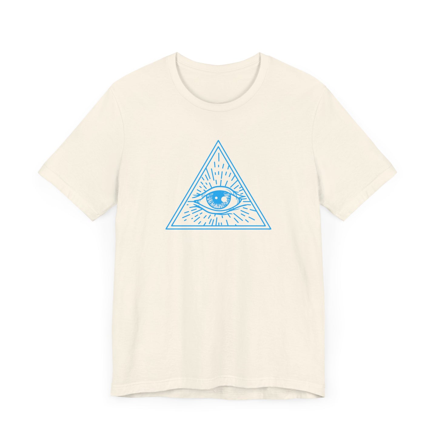 Unisex Jersey Short Sleeve Tee "Eye of Providence" All Seeing Eye Blue Print