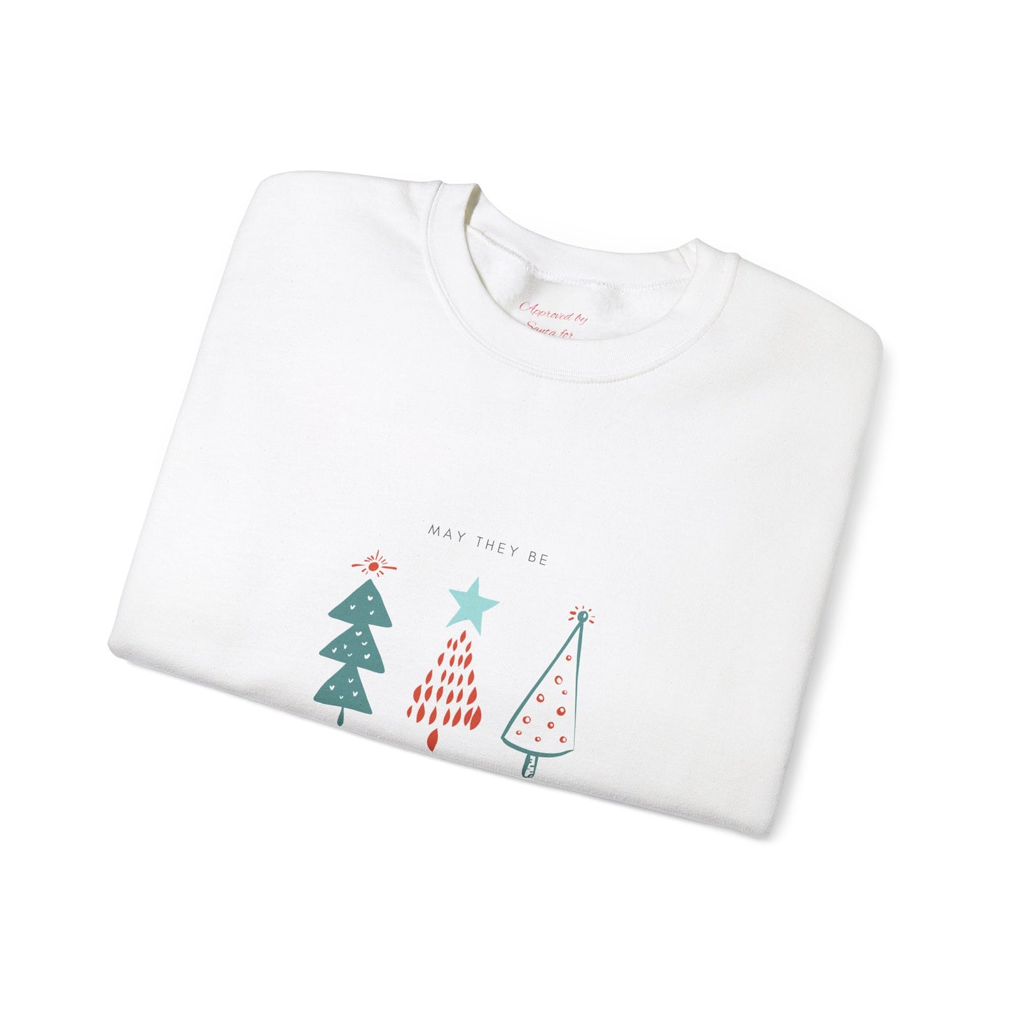 Unisex Heavy Blend Crewneck Sweatshirt Merry and Bright Christmas Trees 🎄✨