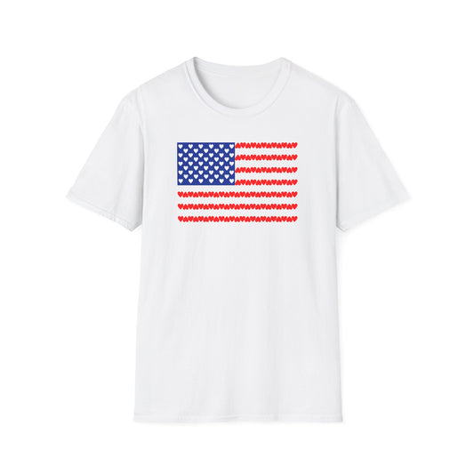 Patriotic Heartbeat Unisex Softstyle T-Shirt