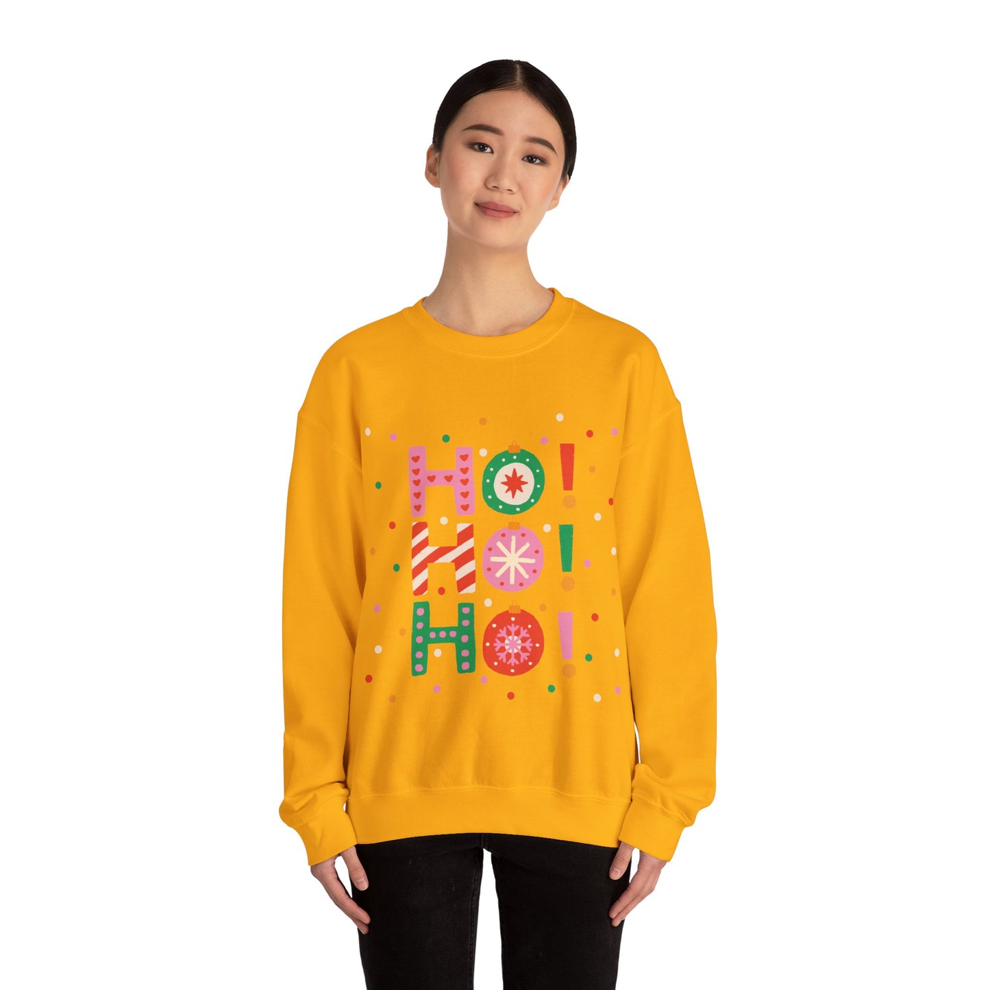 Unisex Heavy Blend Crewneck Sweatshirt Colorful Ho Ho Ho version 2 🎅✨