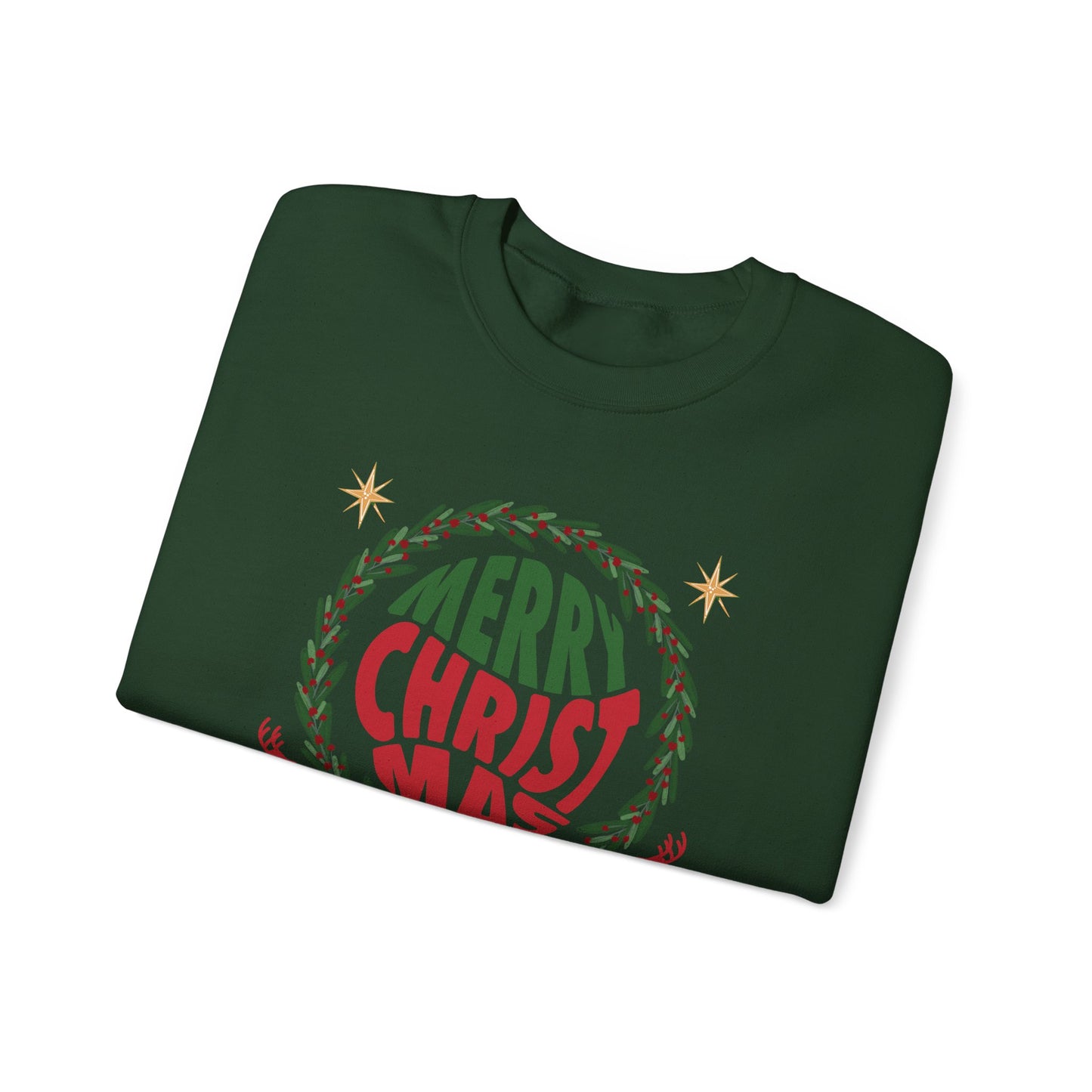 Unisex Heavy Blend Crewneck Sweatshirt Merry Christmas Wreath Design 🎄✨