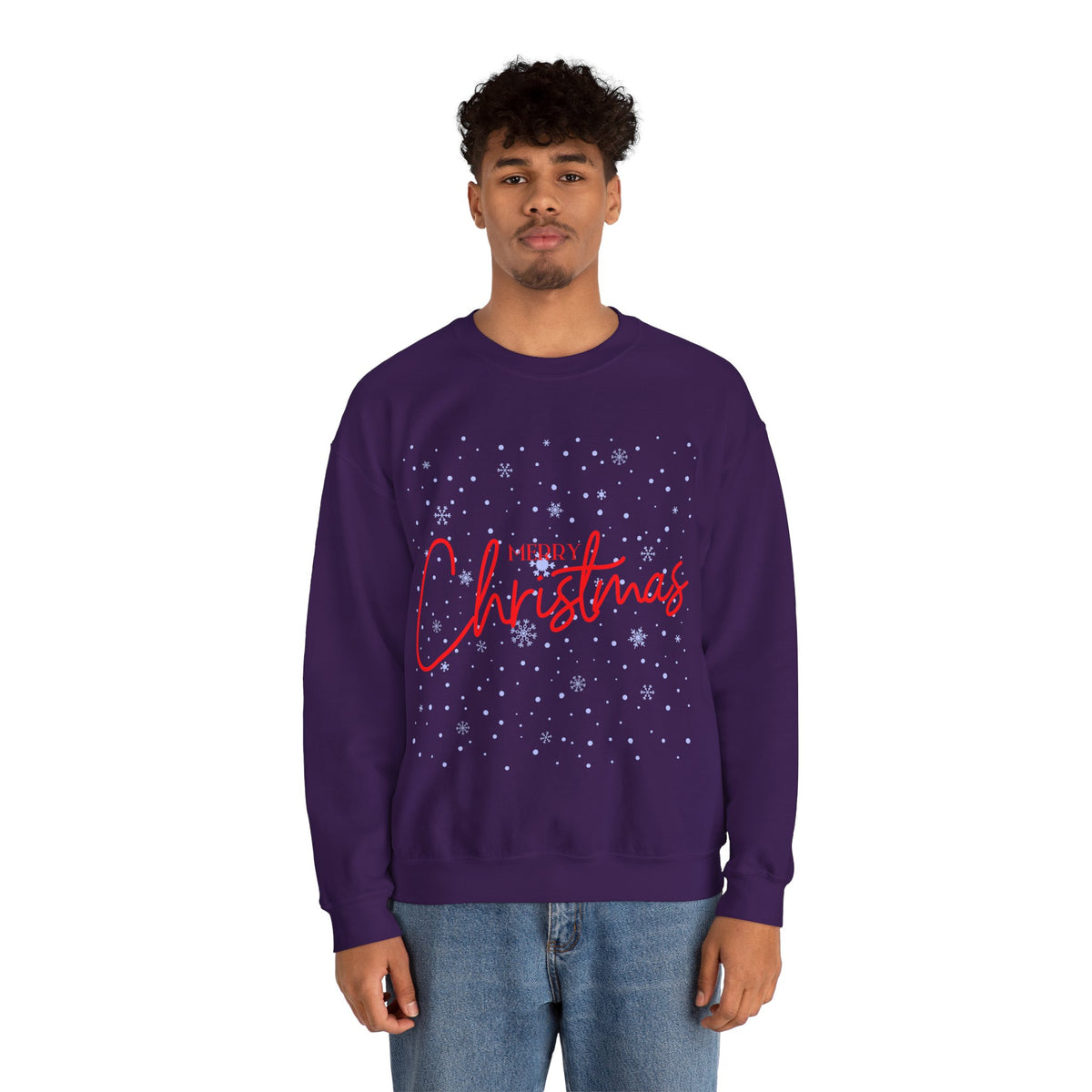 Merry Christmas Snowflakes ❄️🎄✨ Unisex Heavy Blend Crewneck Sweatshirt