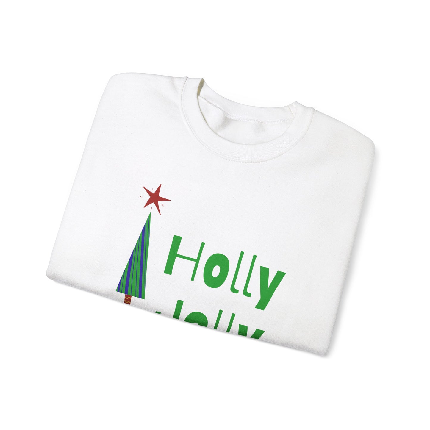 Unisex Heavy Blend Crewneck Sweatshirt Holly Jolly Christmas Tree 🎄✨