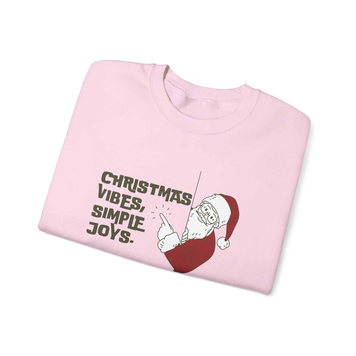 Unisex Heavy Blend Crewneck Sweatshirt Christmas Vibes Simple Joys with Santa 🎅✨
