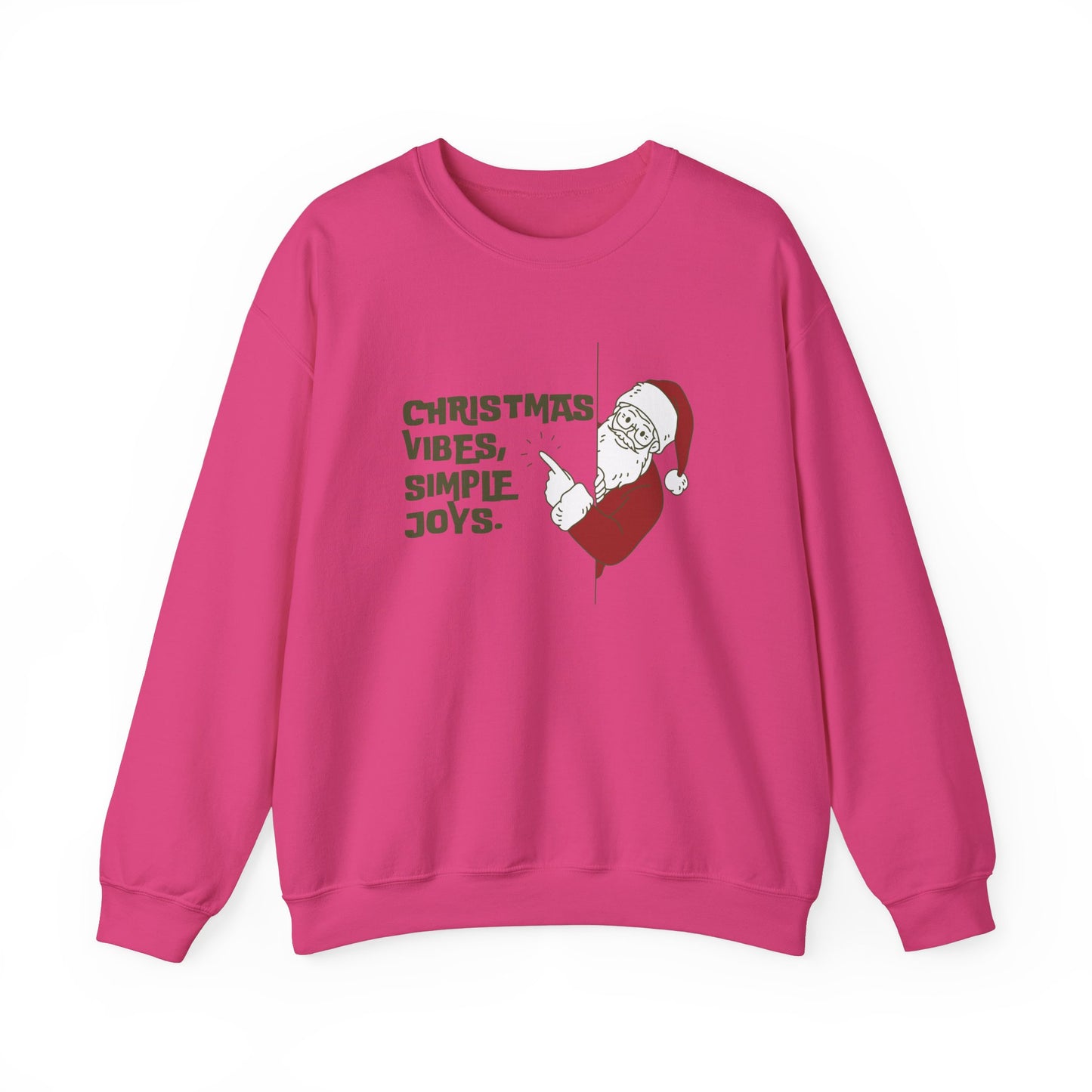 Unisex Heavy Blend Crewneck Sweatshirt Christmas Vibes Simple Joys with Santa 🎅✨