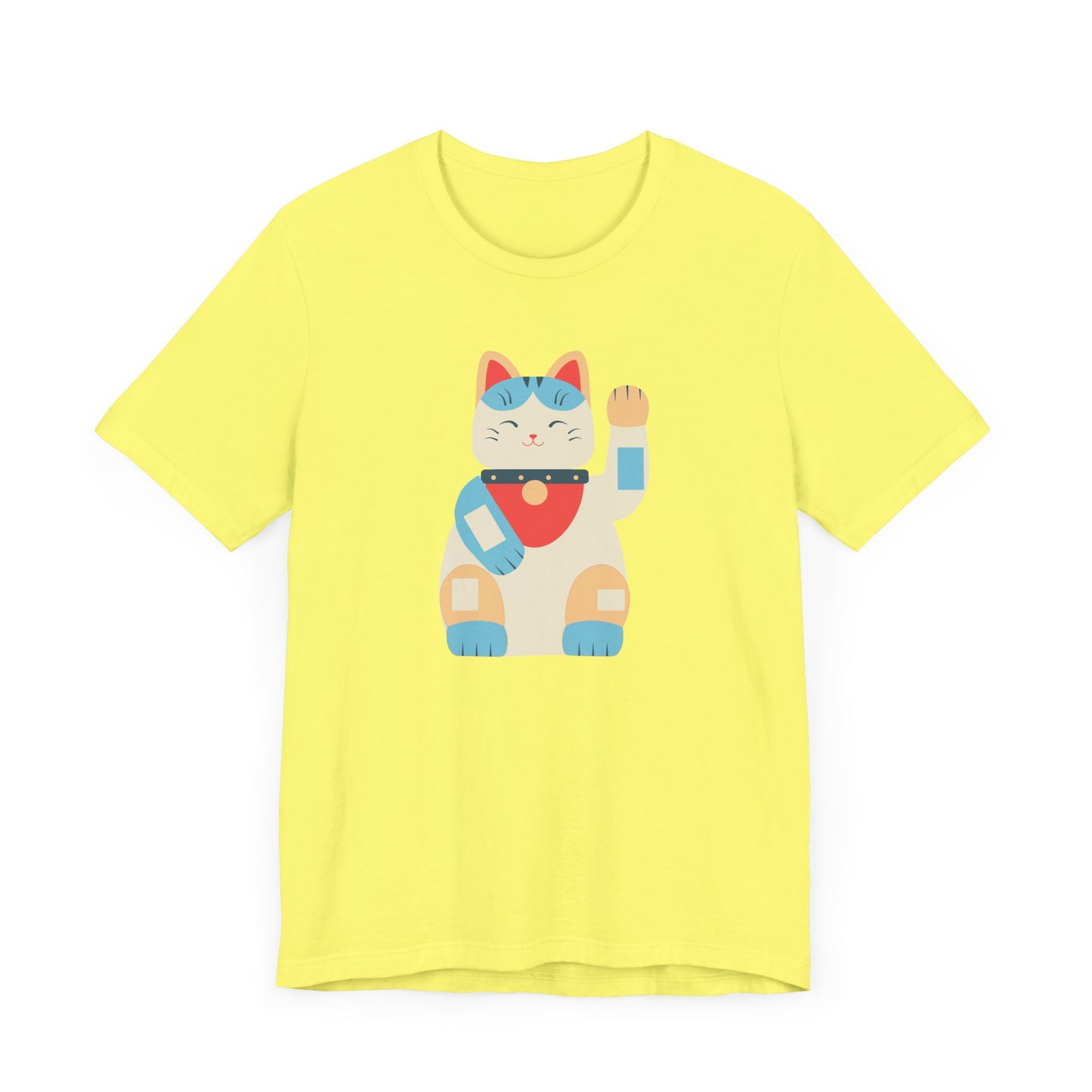 Unisex Jersey Short Sleeve Tee Good Vibes With Maneki-Neko Cat