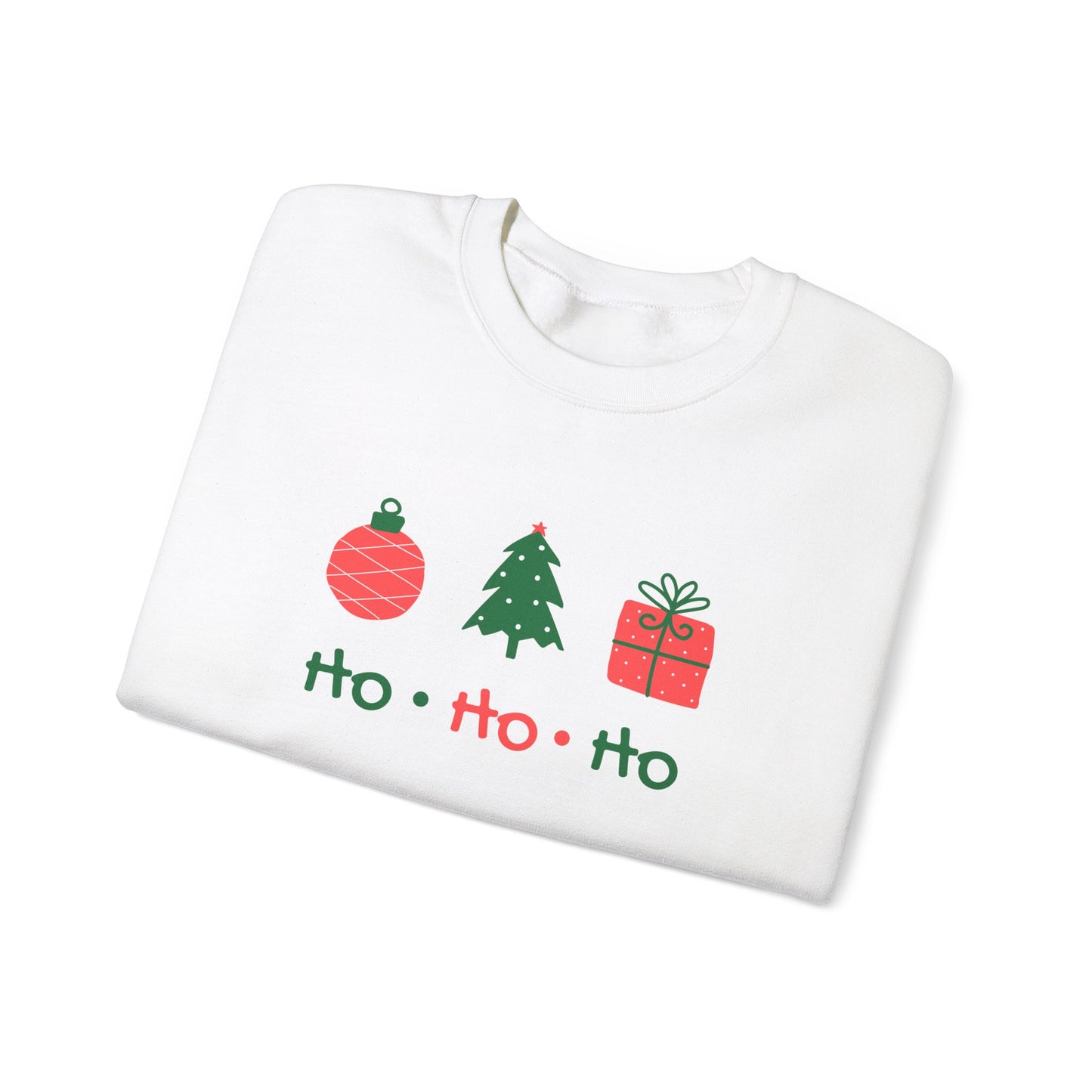 Unisex Heavy Blend Crewneck Sweatshirt Ho Ho Ho with Christmas Elements 🎄🎅✨