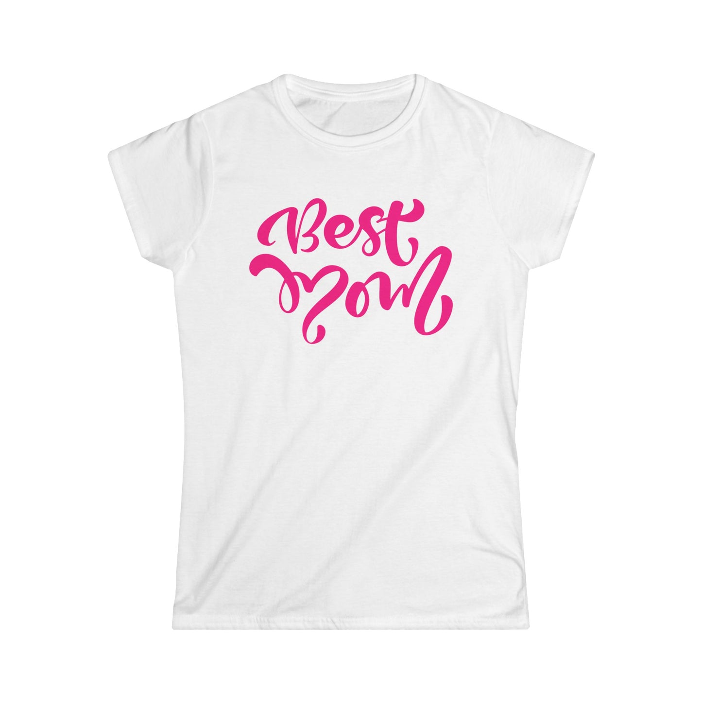 Women's Softstyle Tee Best Mom Pink Color Print