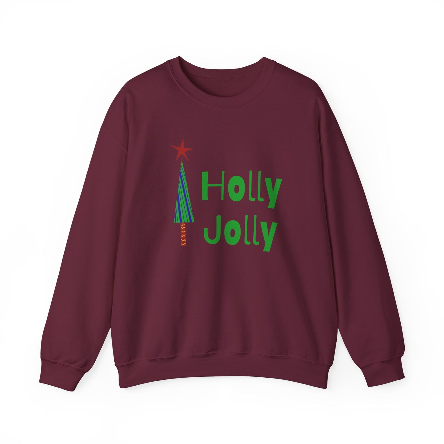 Unisex Heavy Blend Crewneck Sweatshirt Holly Jolly Christmas Tree 🎄✨