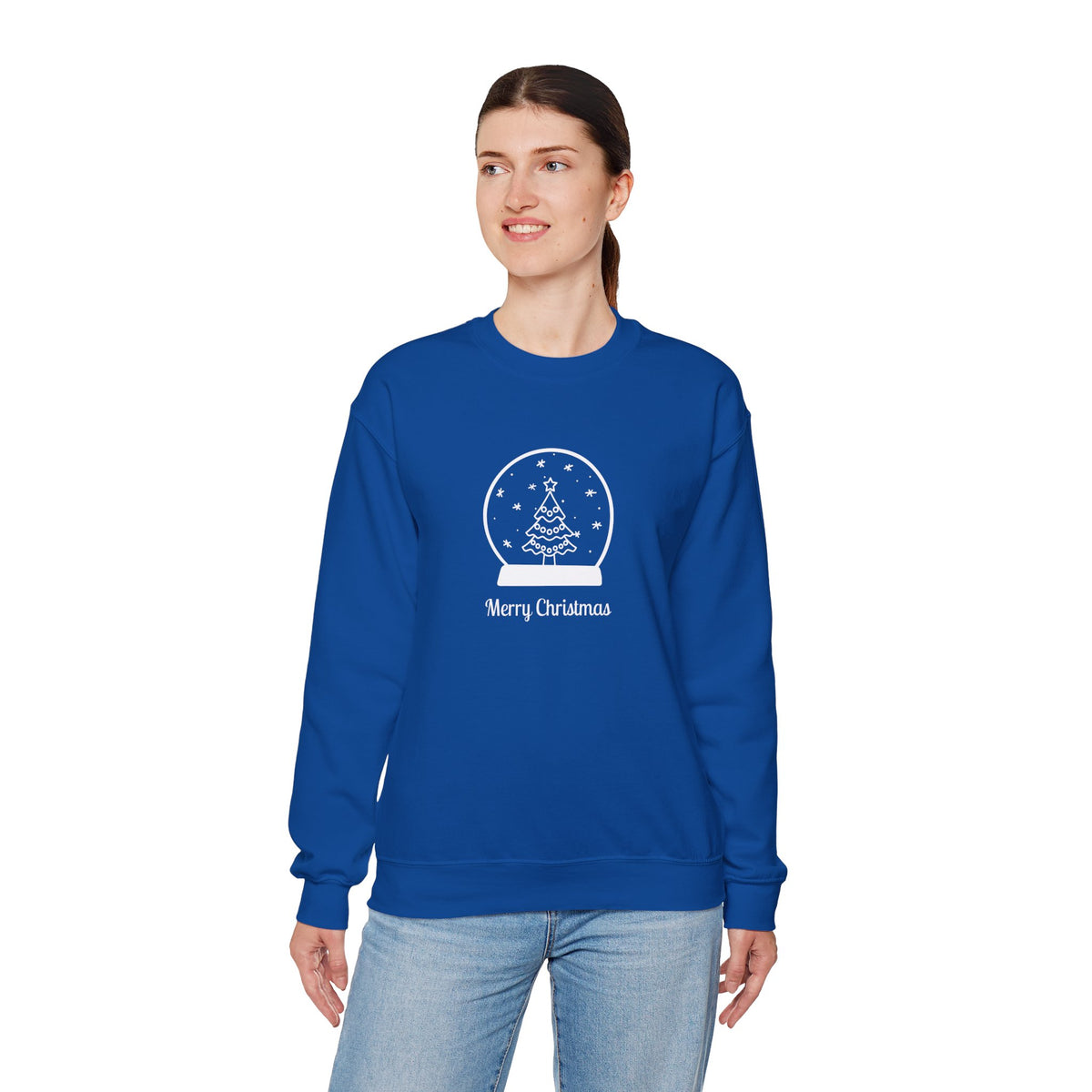 Snow Globe with Merry Christmas 🎄❄️✨ Unisex Heavy Blend Crewneck Sweatshirt