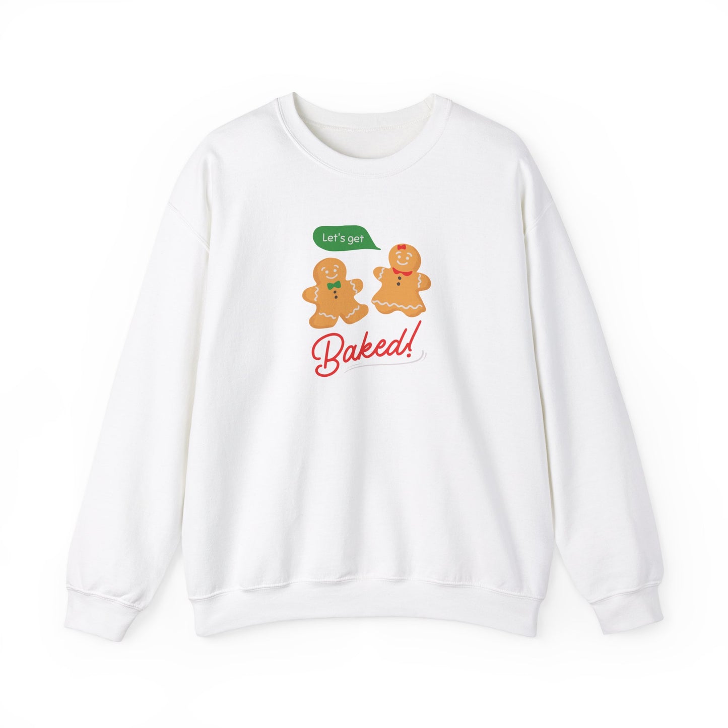 Unisex Heavy Blend Crewneck Sweatshirt Let's Get Baked Gingerbread Design 🍪🎄✨