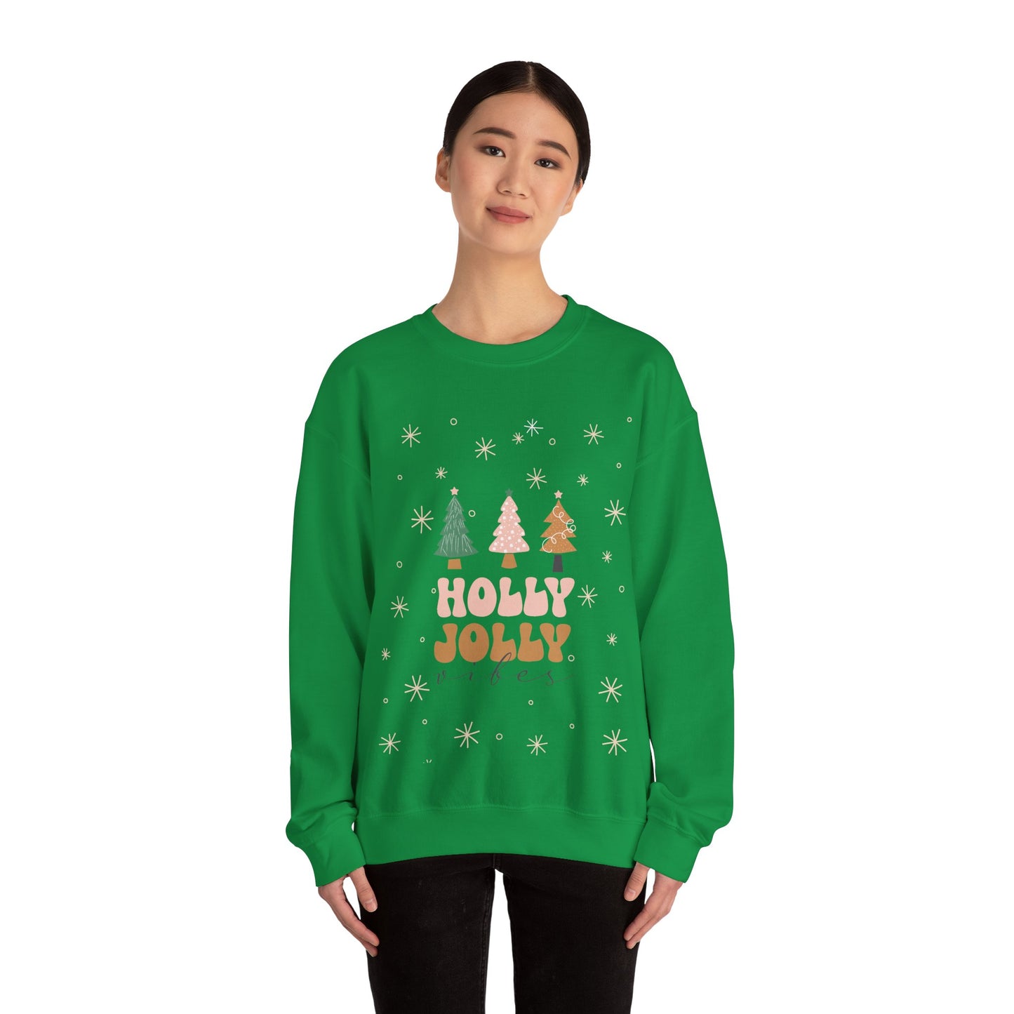 Unisex Heavy Blend Crewneck Sweatshirt Holly Jolly Vibes 🎄✨🌟