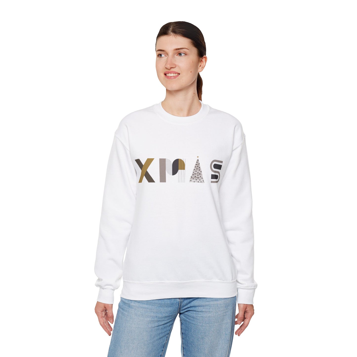 Unisex Heavy Blend Crewneck Sweatshirt Stylish XMAS Typography 🎄✨