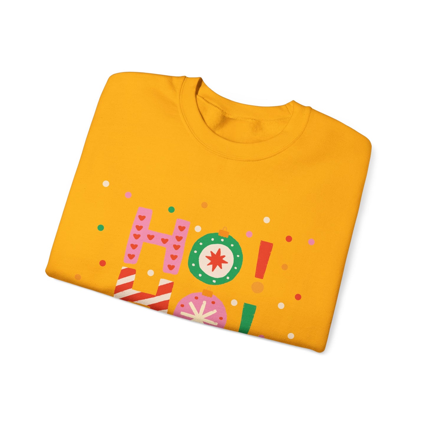 Unisex Heavy Blend Crewneck Sweatshirt Colorful Ho Ho Ho version 2 🎅✨