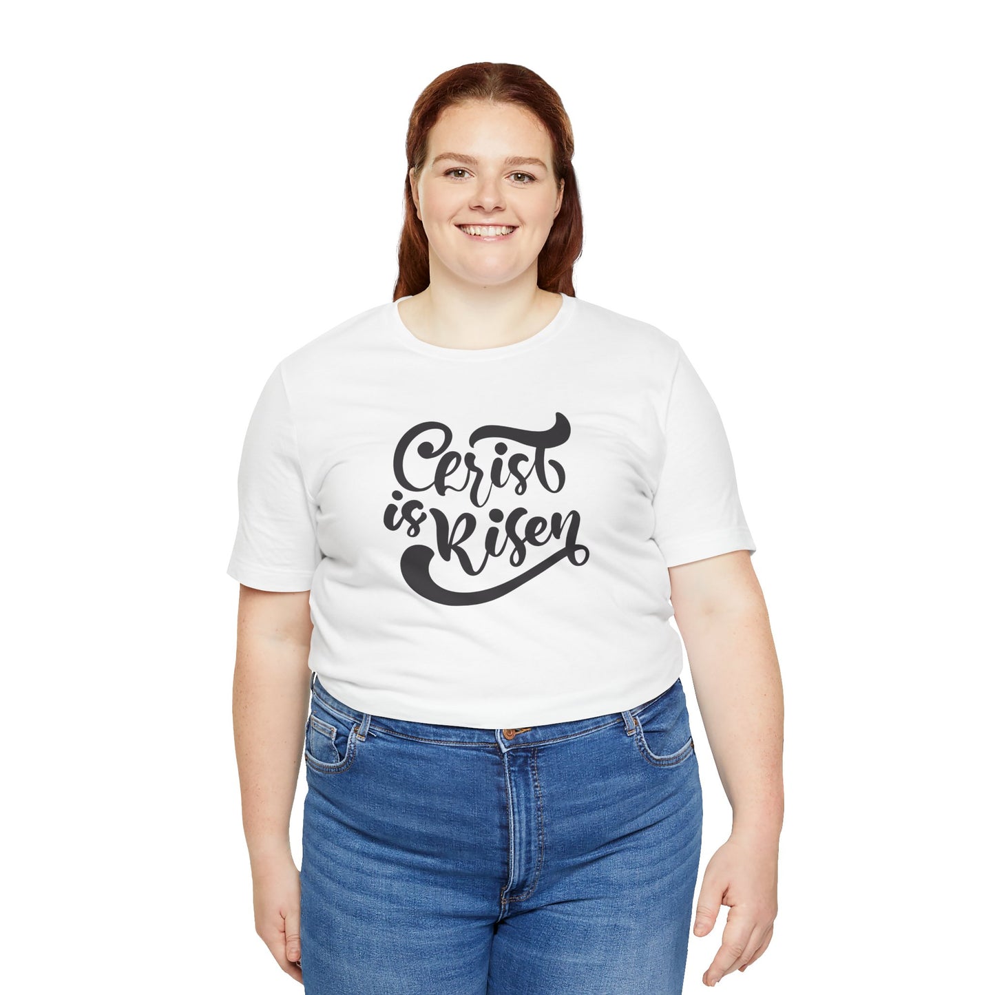 Christ is Risen Black Print Unisex Jersey Short Sleeve Tee