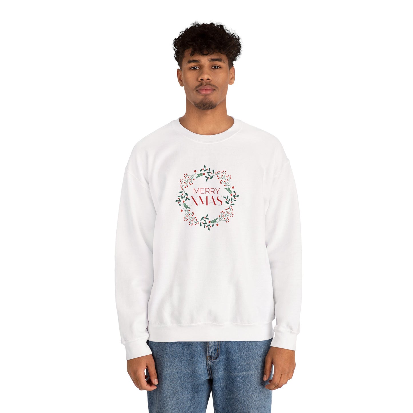 Merry Christmas Wreath 🎄✨ Unisex Heavy Blend Crewneck Sweatshirt