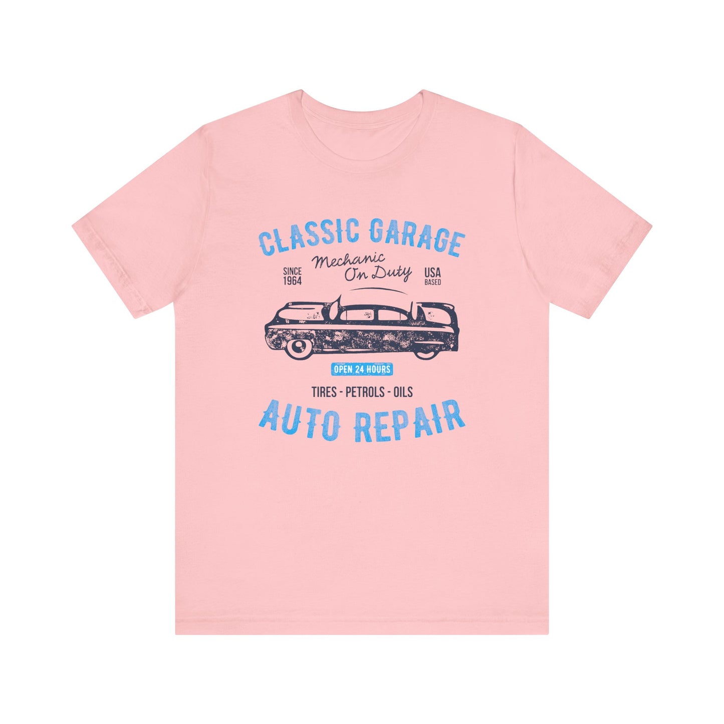 Unisex Jersey Short Sleeve Tee Classic Garage Auto Repair Blue Print