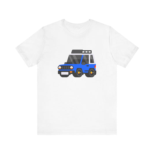 Unisex Jersey Short Sleeve Tee Adorable Car T-shirt Blue Jeep