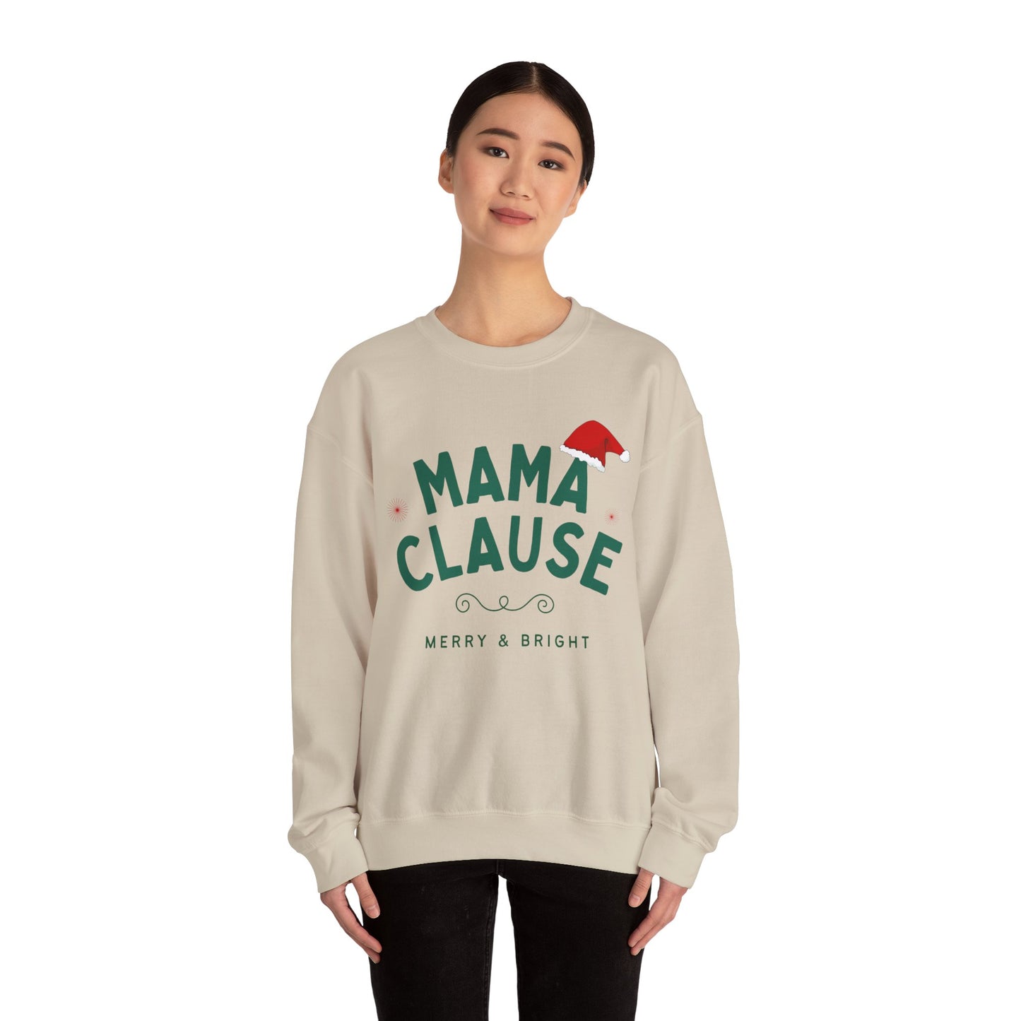 Unisex Heavy Blend Crewneck Sweatshirt Mama Clause Merry & Bright 🎄✨