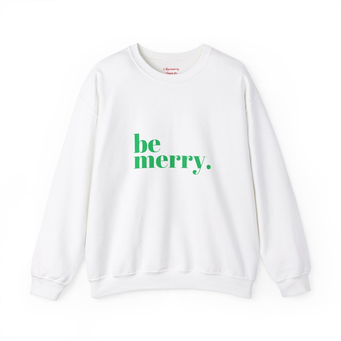 Unisex Heavy Blend Crewneck Sweatshirt Be Merry in Vibrant Green 🎉💚