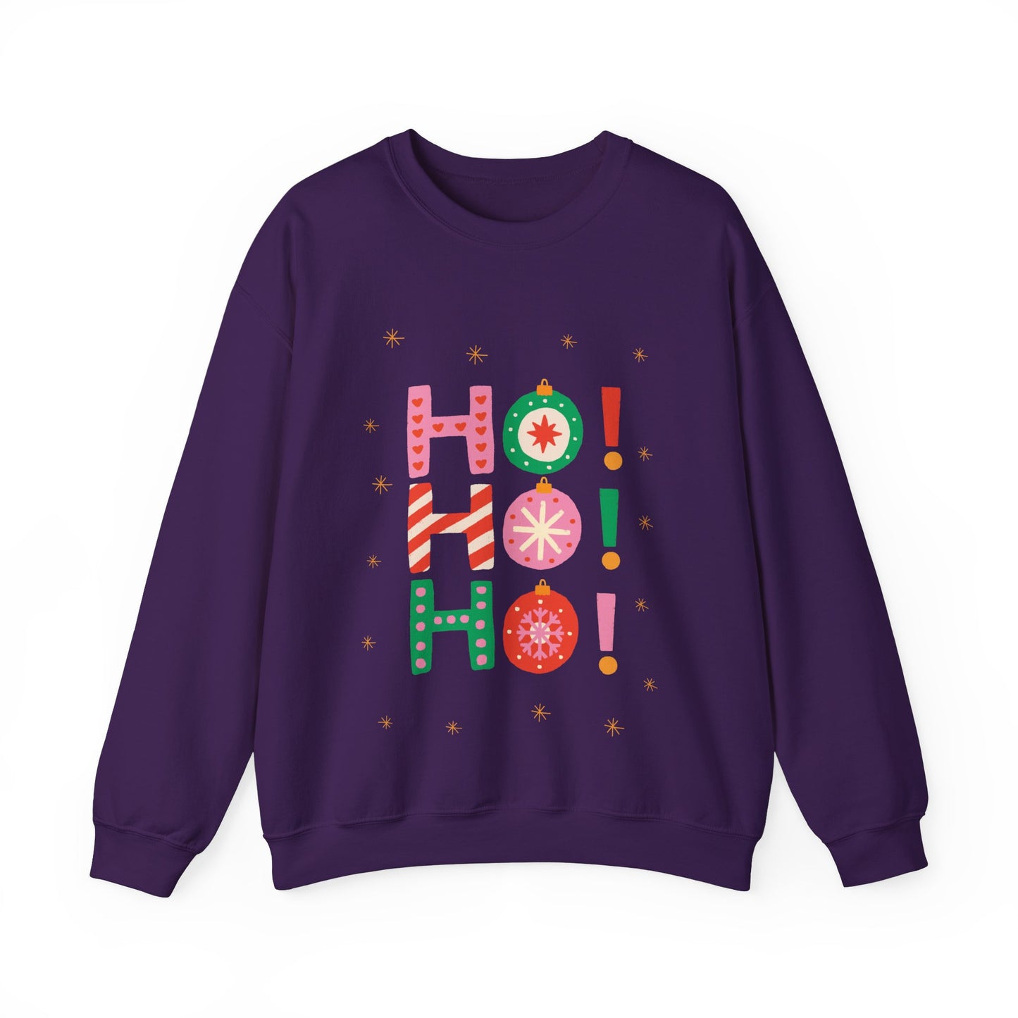 Unisex Heavy Blend Crewneck Sweatshirt Colorful Ho Ho Ho version 1 🎅✨