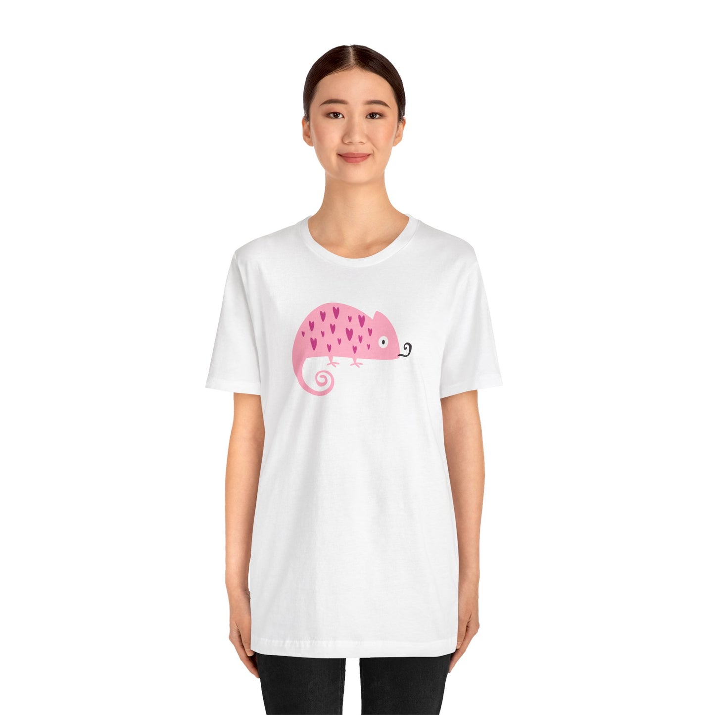 Pink Chameleon Love Heartfelt Charm Unisex Jersey Short Sleeve Tee