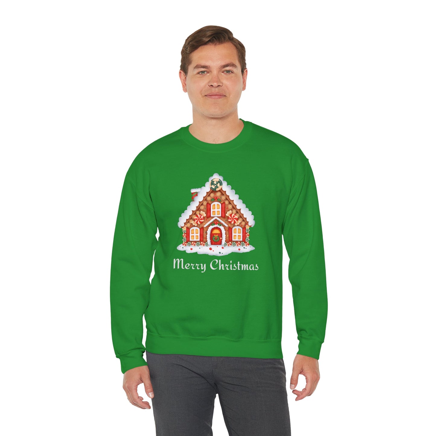 Christmas Gingerbread House 🎄🍬✨ Unisex Heavy Blend Crewneck Sweatshirt