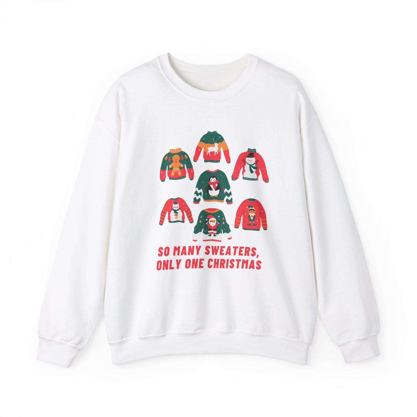 Unisex Heavy Blend Crewneck Sweatshirt So Many Sweaters, Only One Christmas 🎄🎉✨