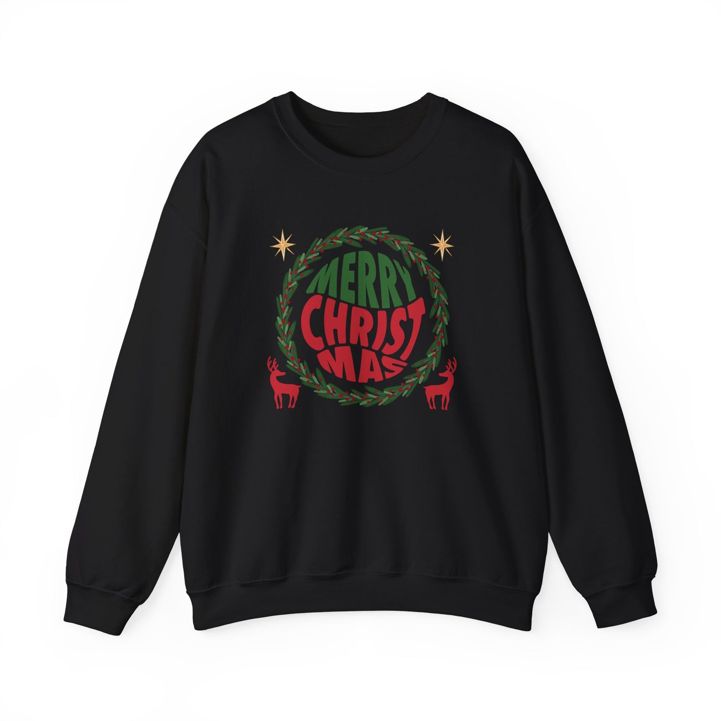 Unisex Heavy Blend Crewneck Sweatshirt Merry Christmas Wreath Design 🎄✨