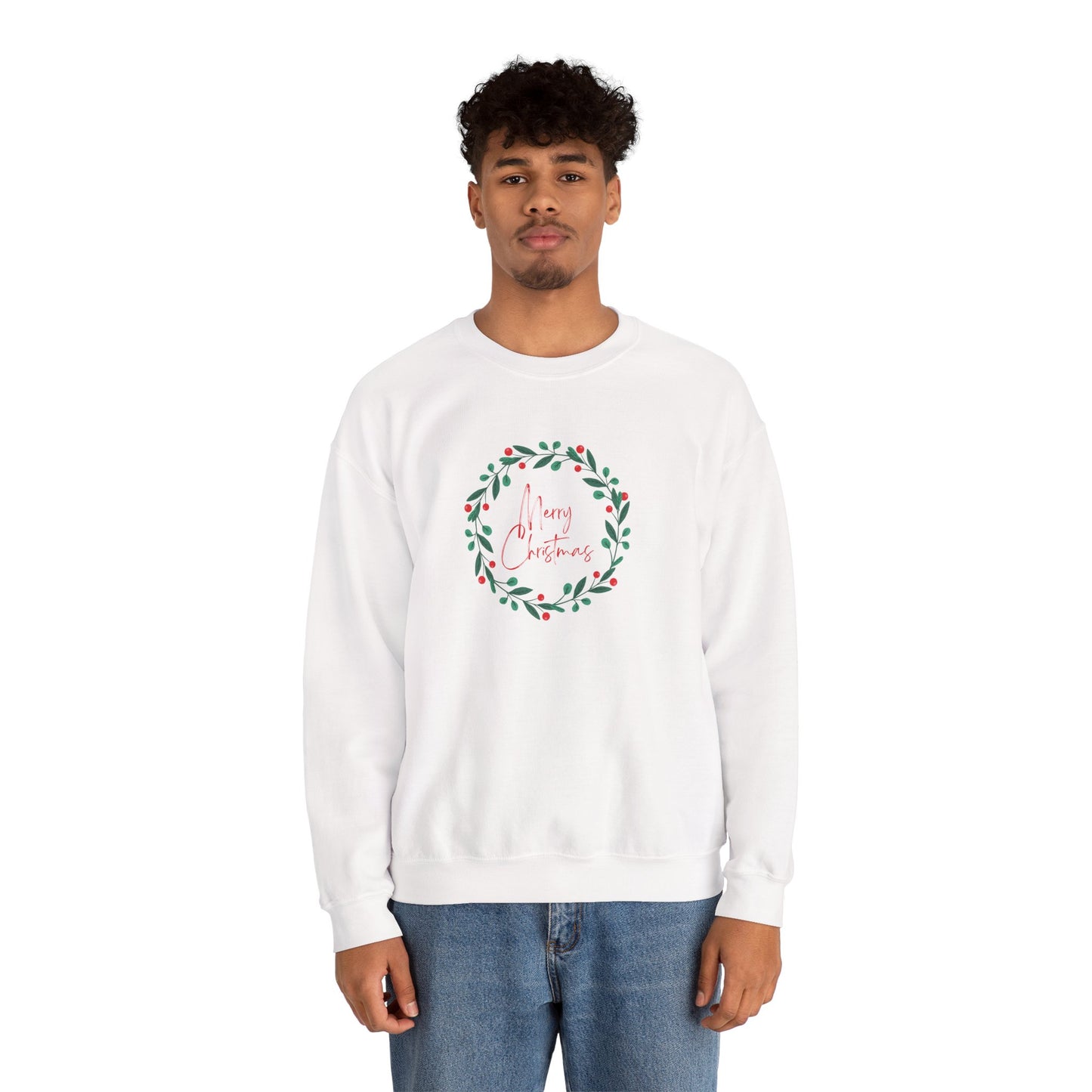 Merry Christmas Wreath 🎄✨ Unisex Heavy Blend Crewneck Sweatshirt