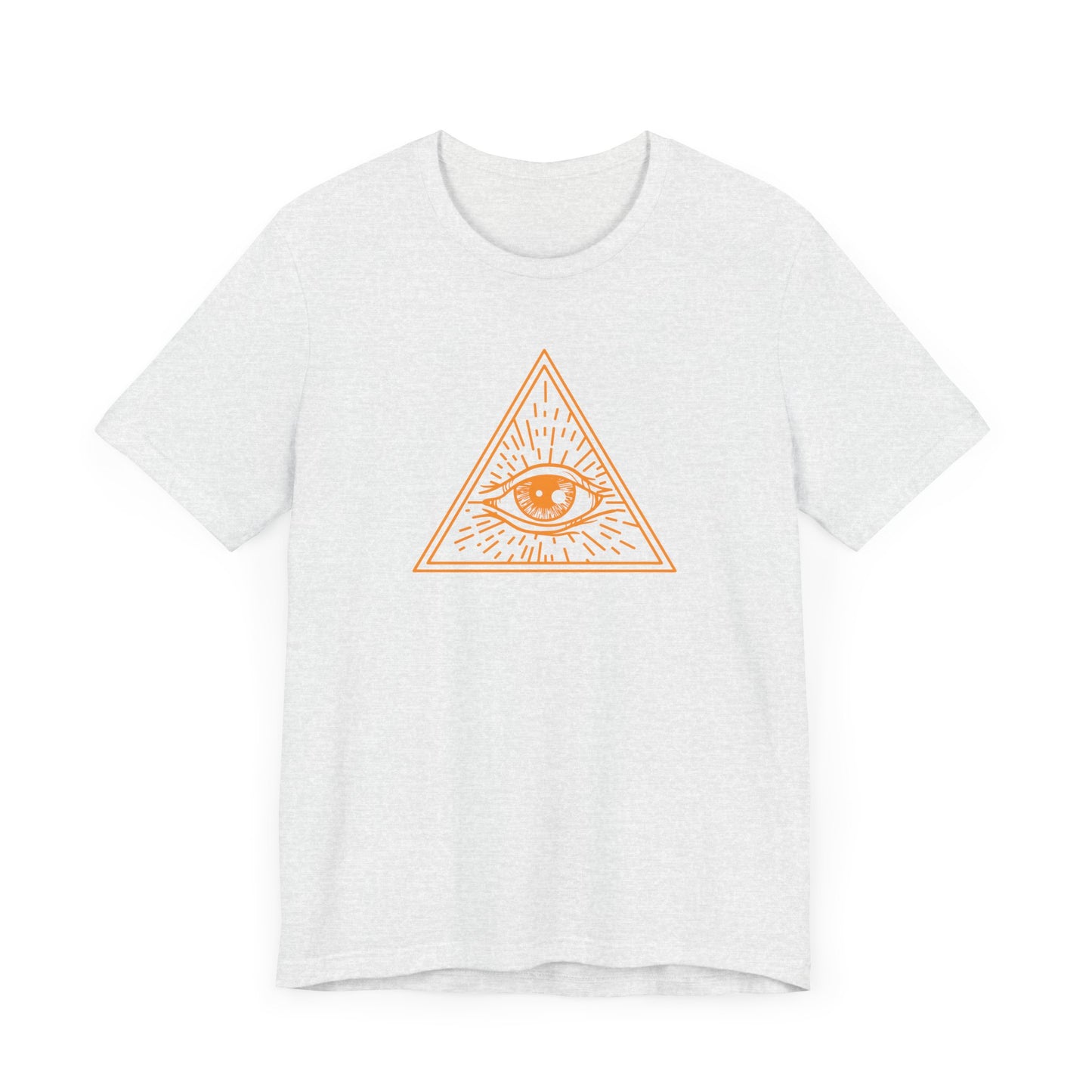 Unisex Jersey Short Sleeve Tee "Eye of Providence" All Seeing Eye Orange Print